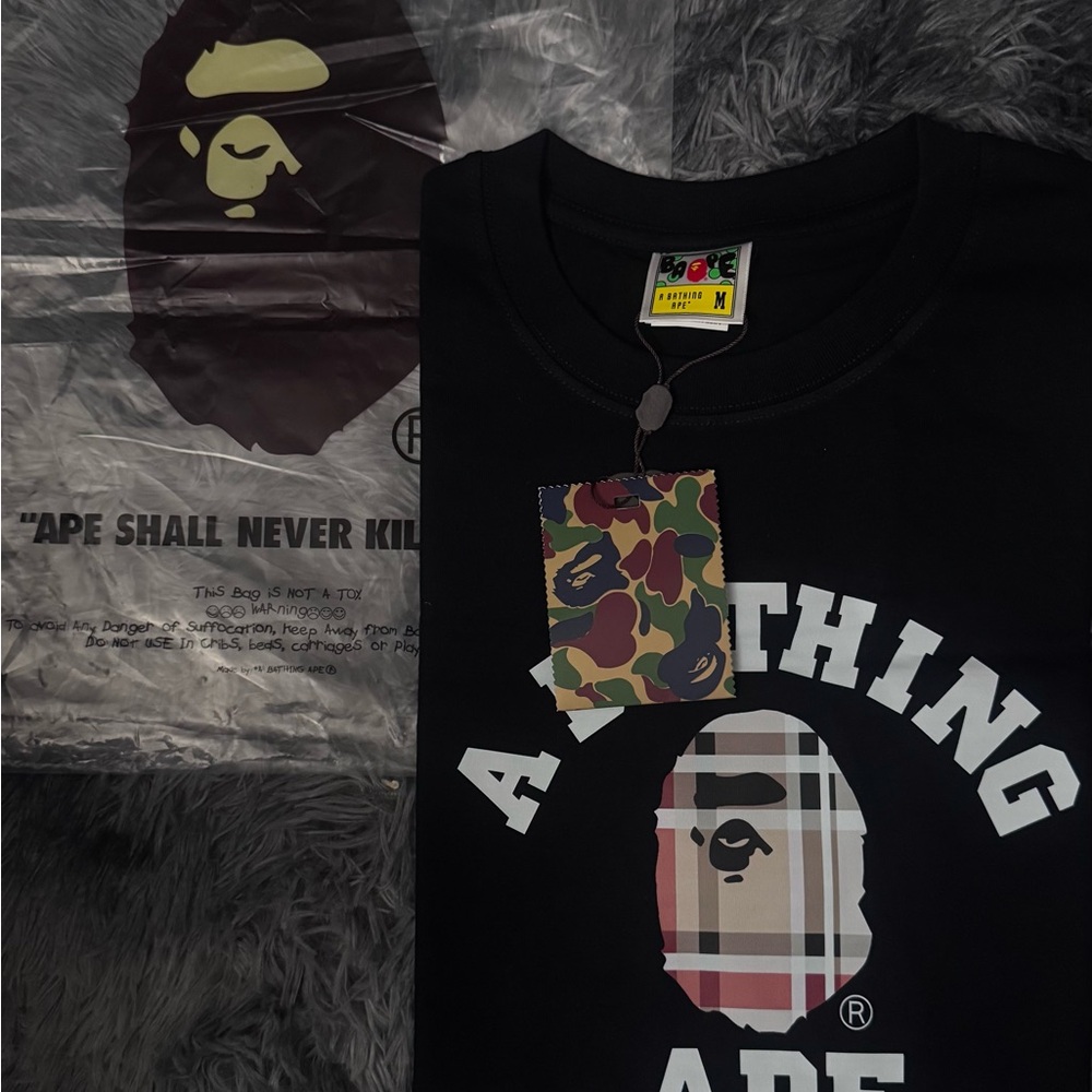 A Bathing Ape Black Short Sleeve Logo Tee